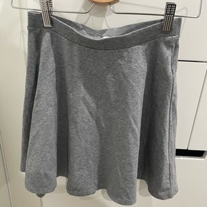 Plain gray cotton mini skirt